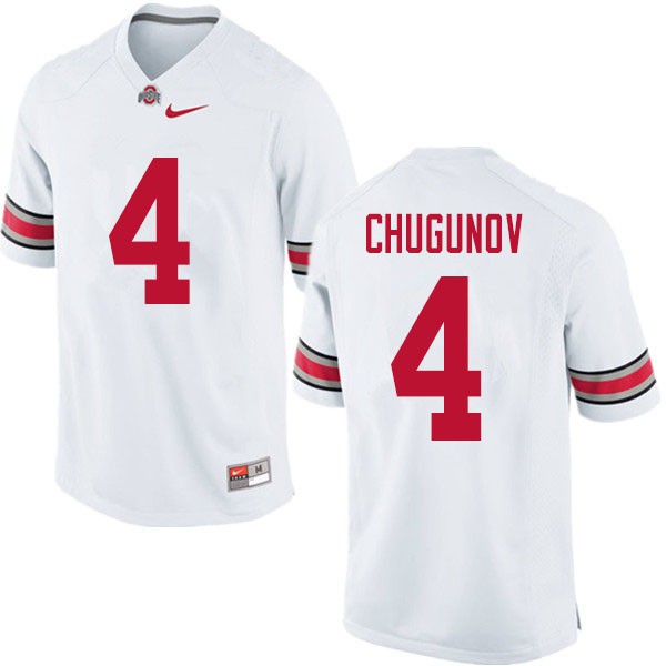 Ohio State Buckeyes #4 Chris Chugunov Men High School Jersey White OSU74332
